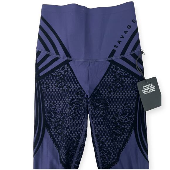 NWT SAVAGE X FENTY XS  0-2 High Waist Legging Flocked Special FX Rhianna Sport - Picture 4 of 6